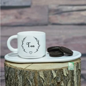 ست فنجان و زیرفنجانی سرامیکی طرح tea (کد T002)