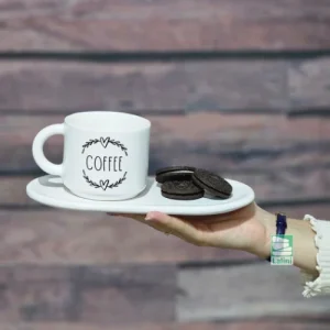 فنجان و زیره سرامیکی طرح coffee (کد T003)